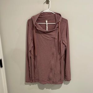Lululemon Assymetric Zip Sweatshirt. Button to make funnel neck. Like new.